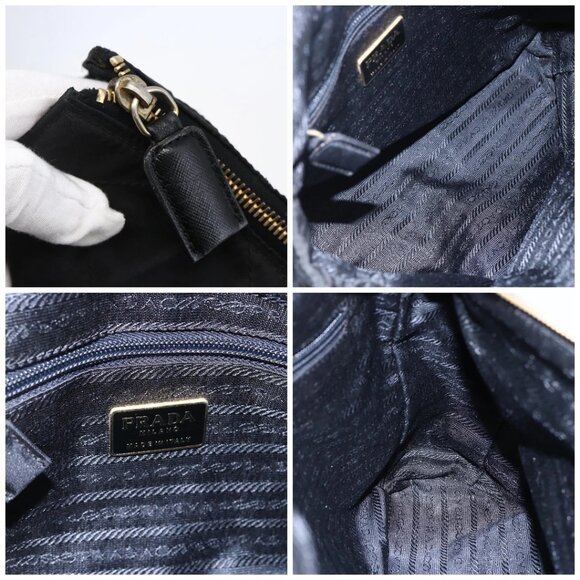 PRADA Quilted Chain Shoulder Bag Nylon Black Gold - Picture 15 of 16